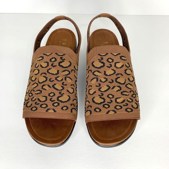 TRAQ by Alegria Barett Leopard Knit Sport Sandals Sz 40 US 9.5-10 - Picture 2 of 11